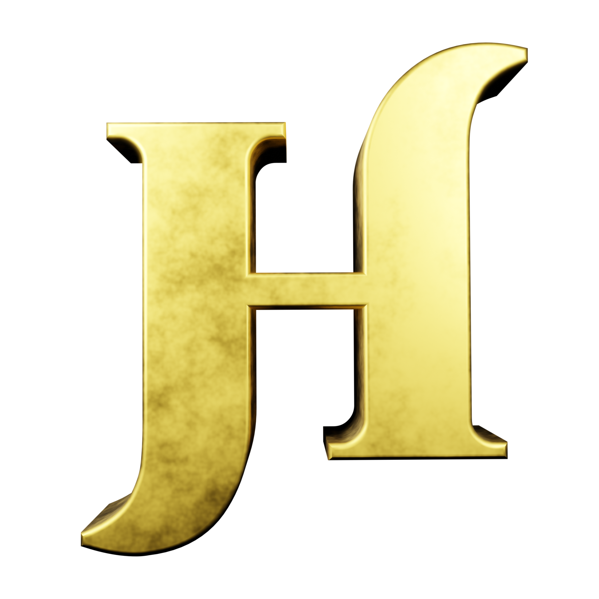 Free gold text effect letter H. 3d render 16316496 PNG with Transparent ...