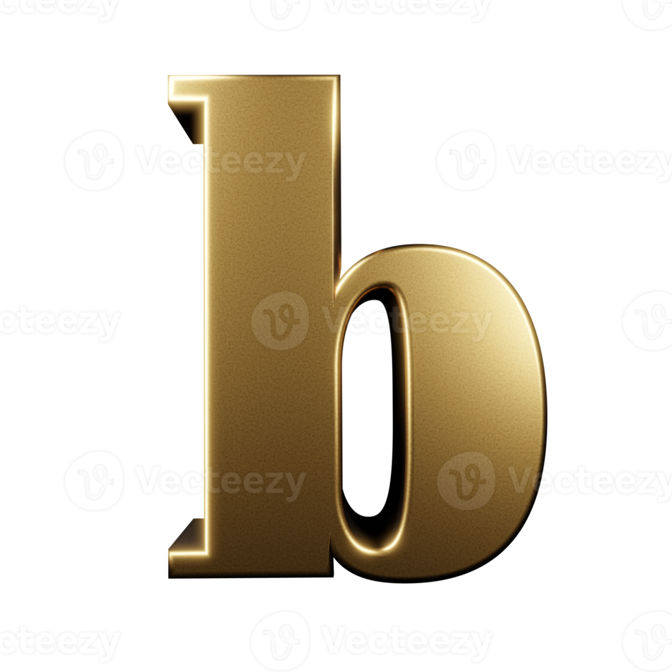 luxury text effect letter b. 3d render png