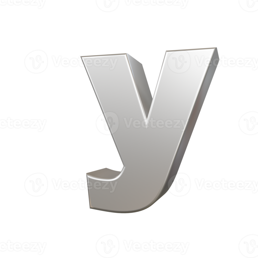 steel text effect letter y. 3d render png