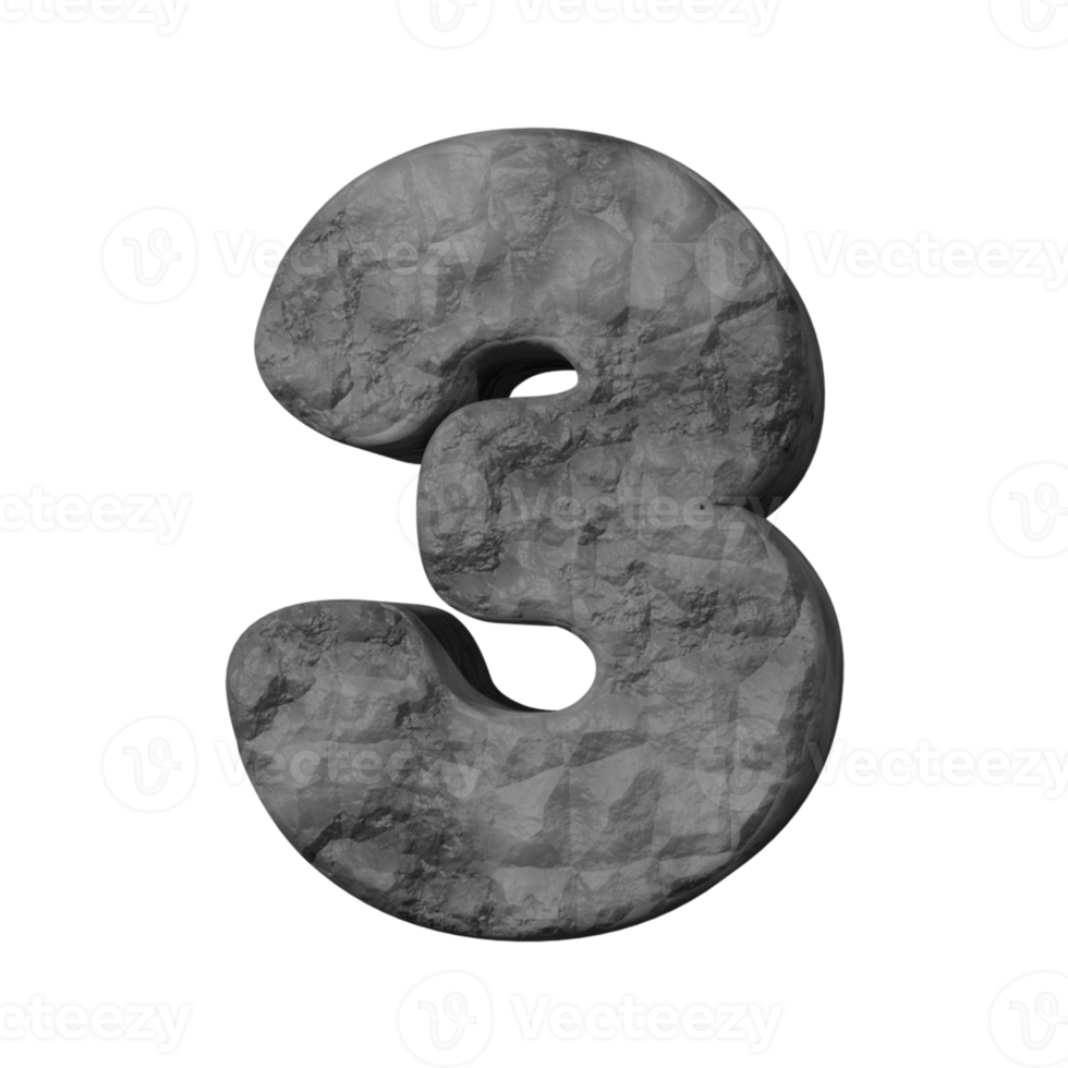 stone text effect number 3. 3d render png