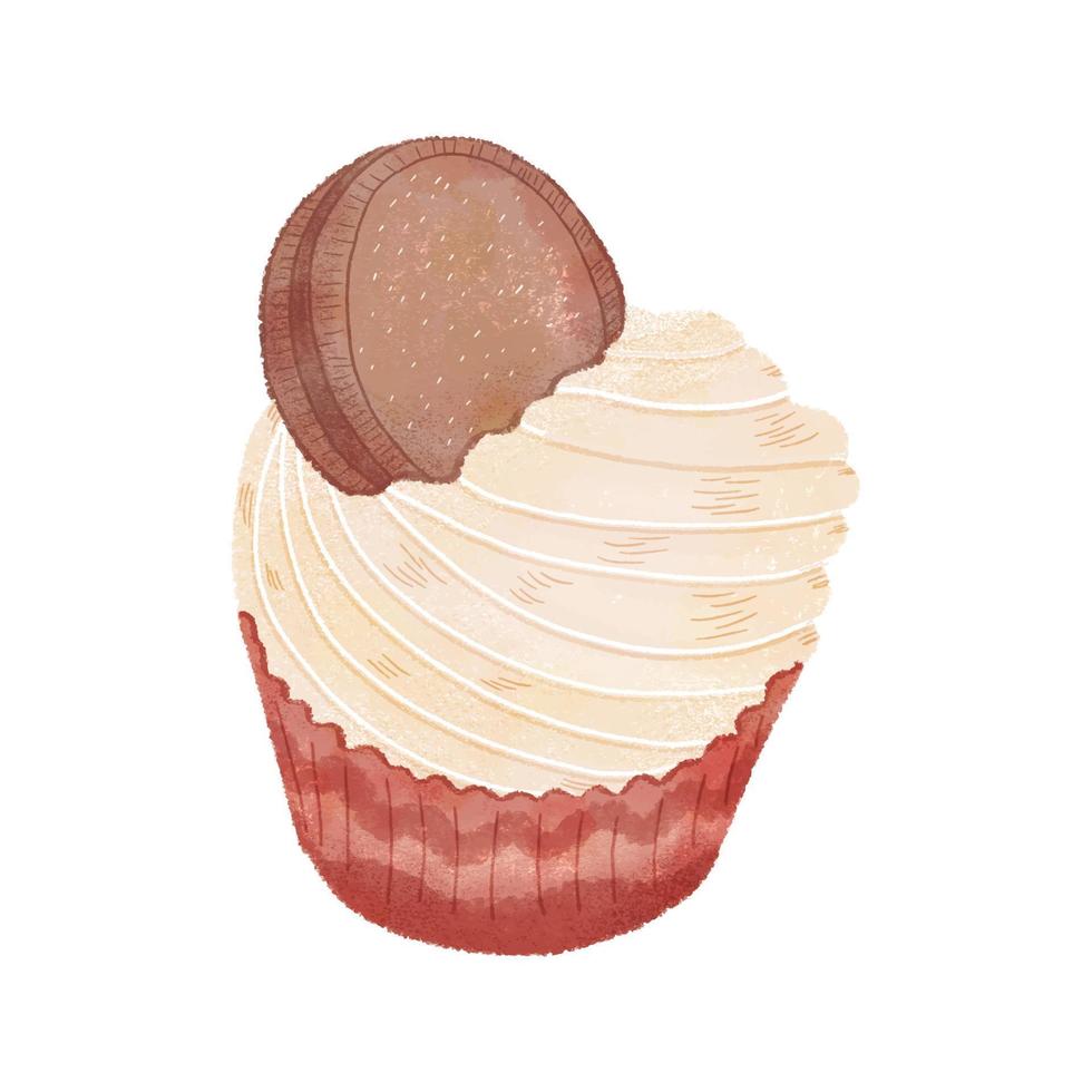 Watercolor Realistic Cupcake Muffin Graphics 03 vector