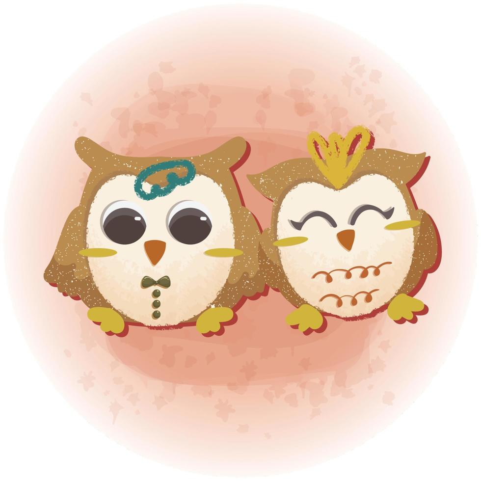 Couple Cute Owl for Valentines Day Lovers Graphic Illustration 05 vector