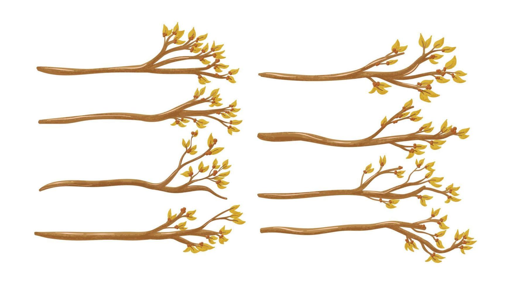 Tree Branches with leaves Graphic Collection vector