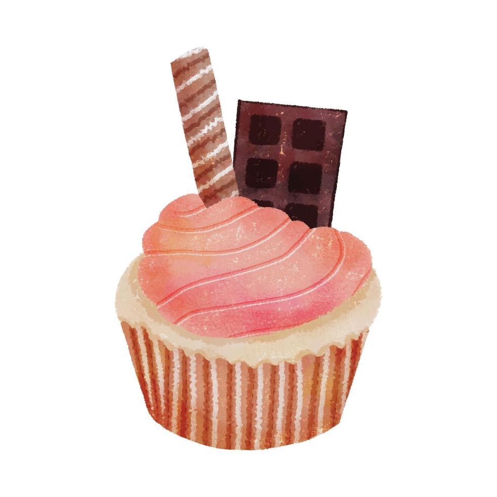 Watercolor Realistic Cupcake Muffin Graphics 02 vector