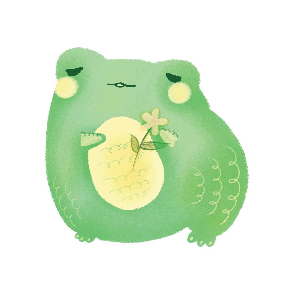 Watercolor Cute Frog Cartoon Graphics 04 vector