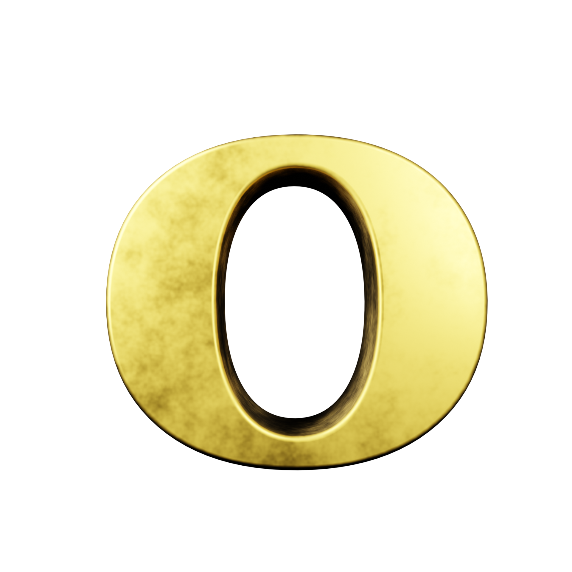 Free gold text effect letter O. 3d render 16316788 PNG with Transparent