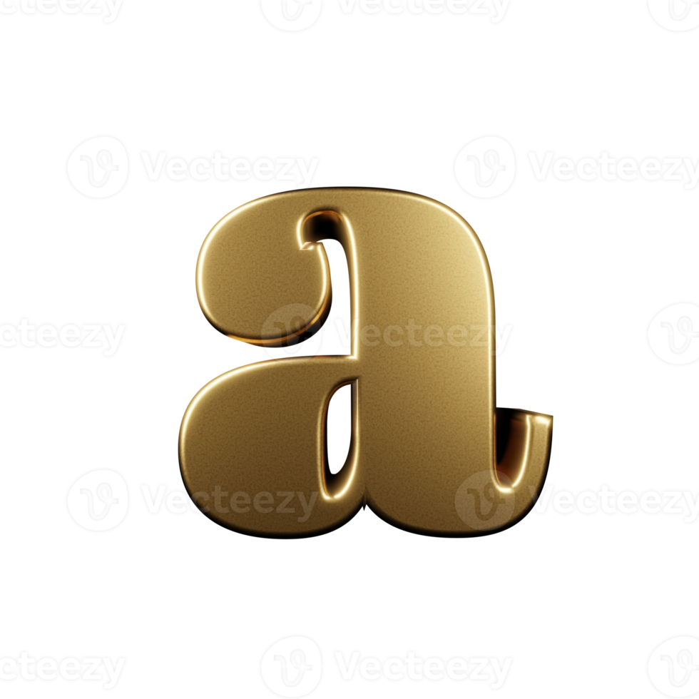 luxury text effect letter a 3d render png