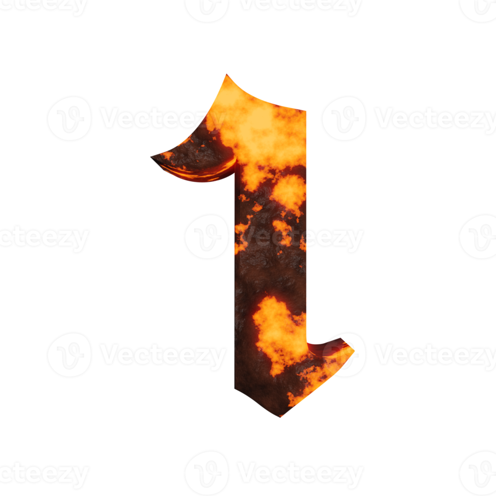 lava text effect number1. 3d render png