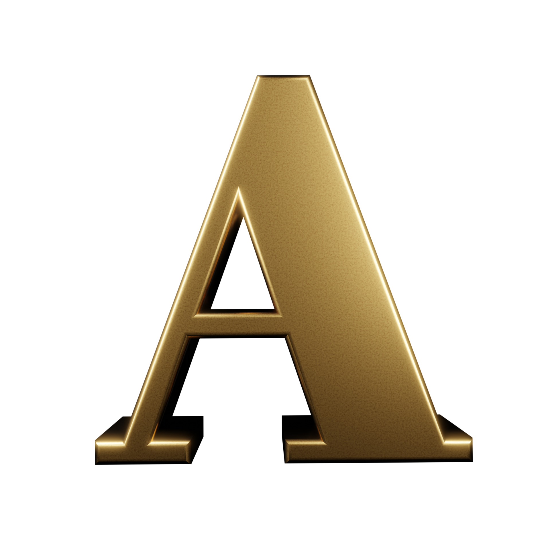 luxury text effect letter A. 3d render 16316942 PNG