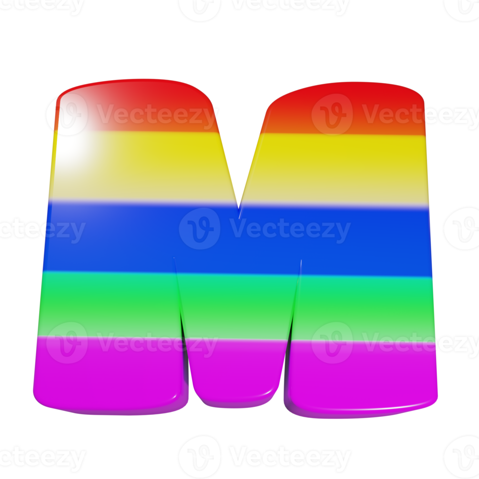 regenboog tekst effect brief m. 3d geven png