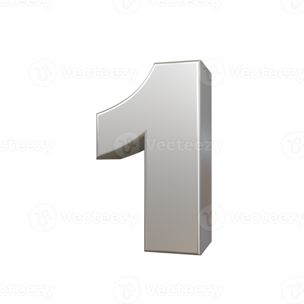 steel text effect number 1. 3d render png