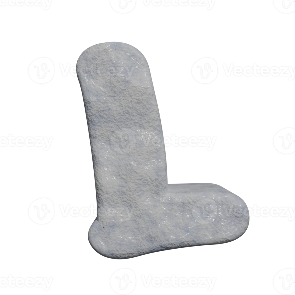 snow text effect letter M. 3d render png