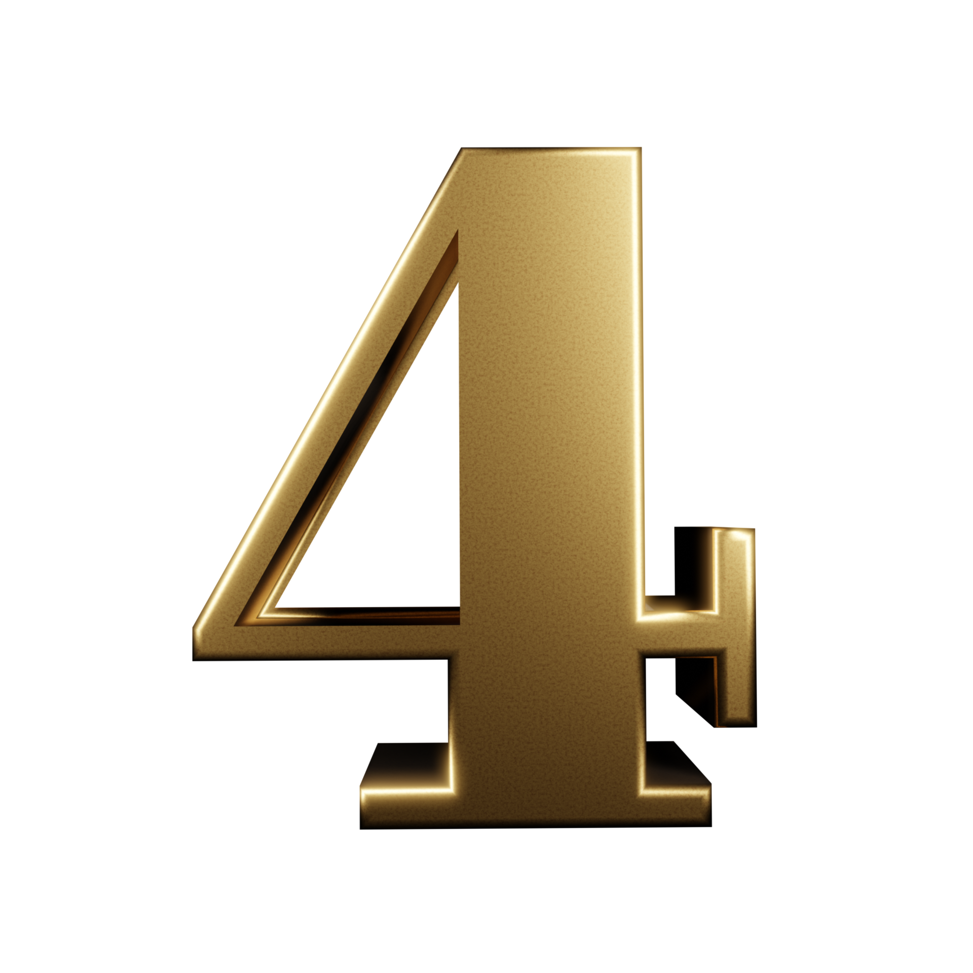 luxury text effect number 4. 3d render 16317157 PNG