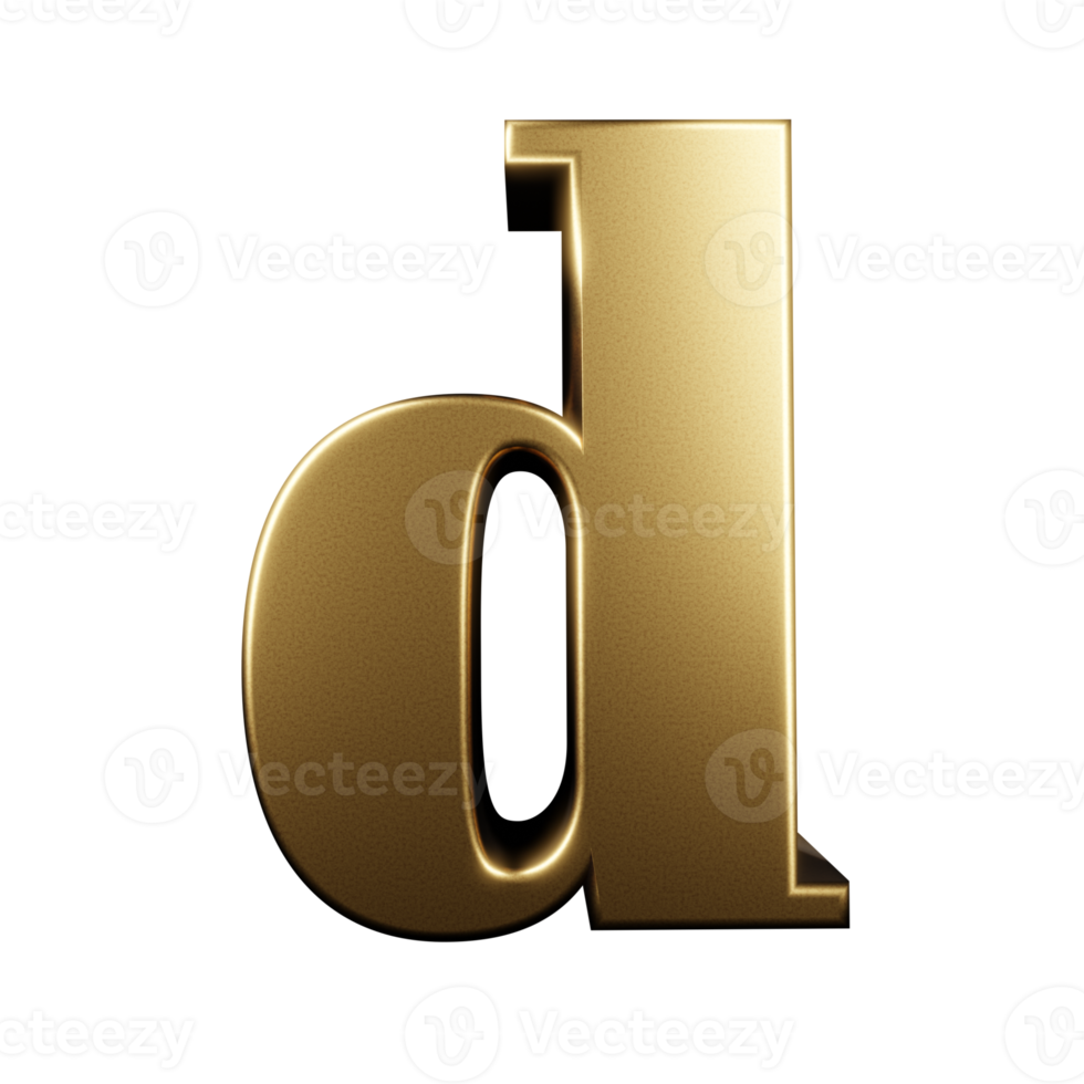 luxury text effect letter d. 3d render png