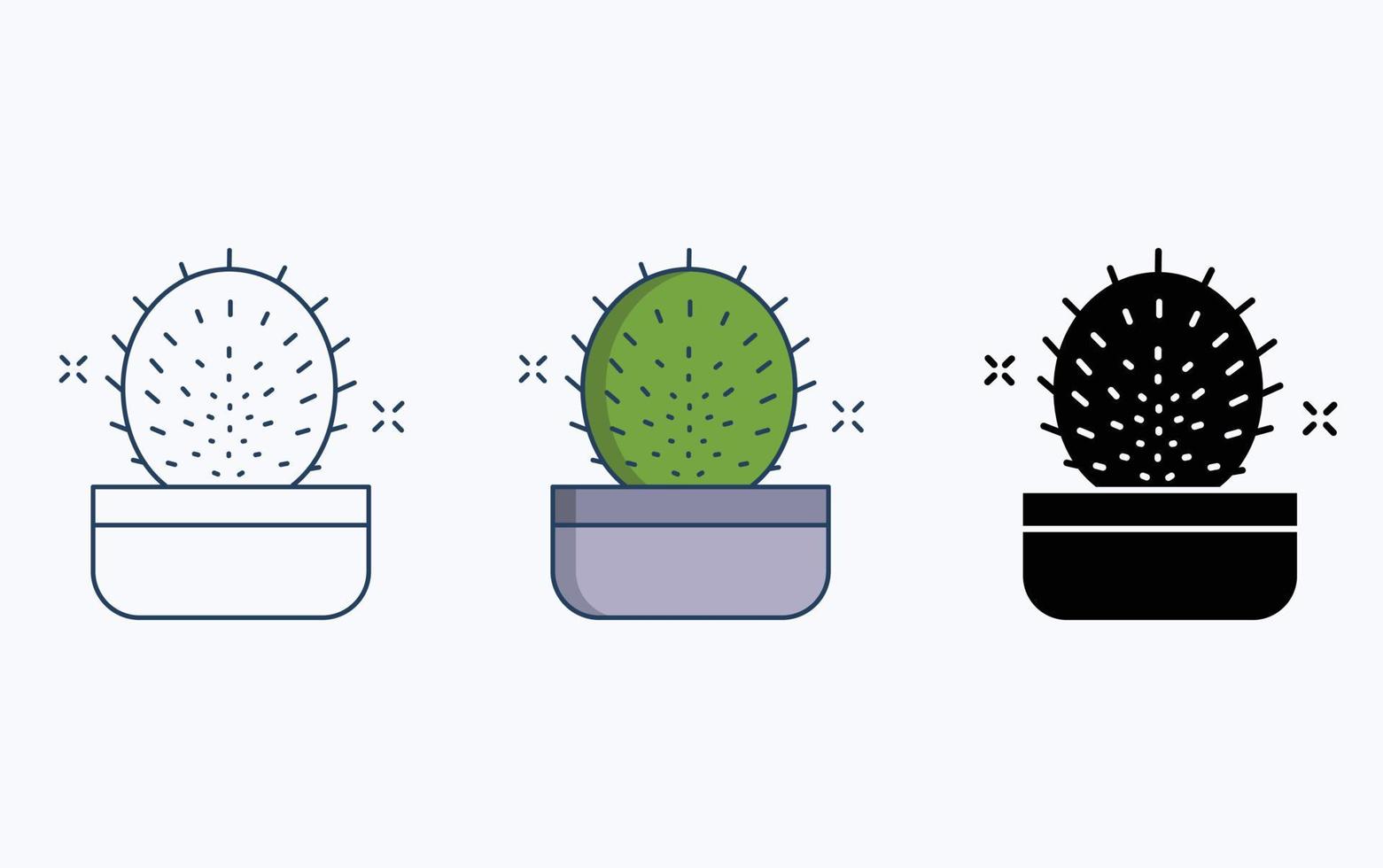 icono de ilustración de planta de cactus vector