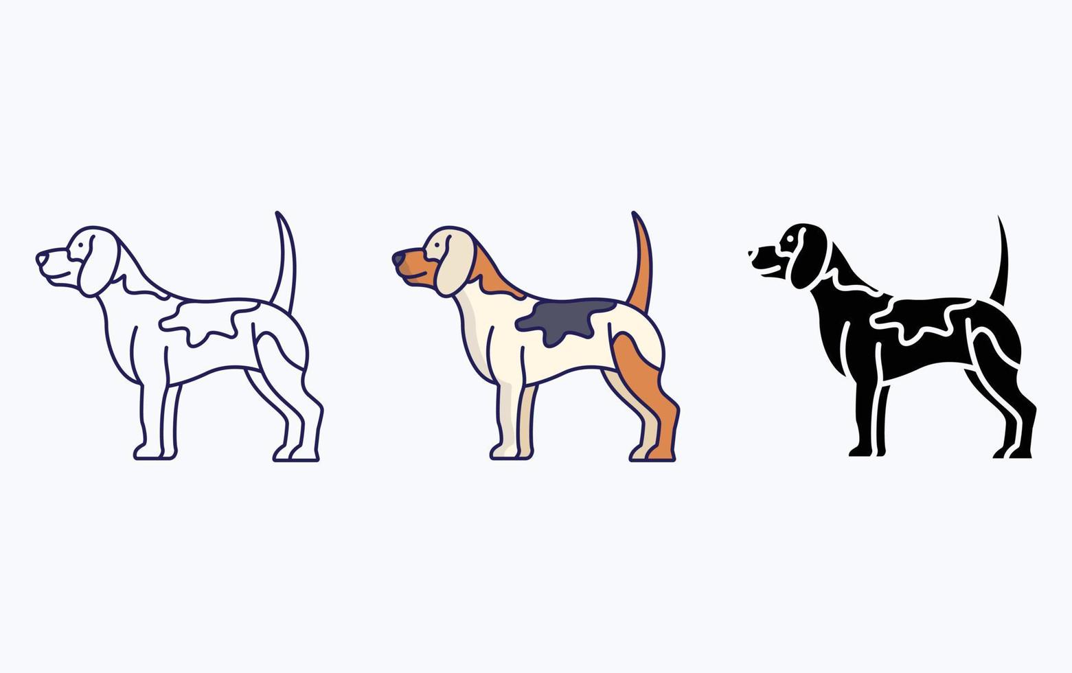 Beagle Dog Breeds illustration icon vector