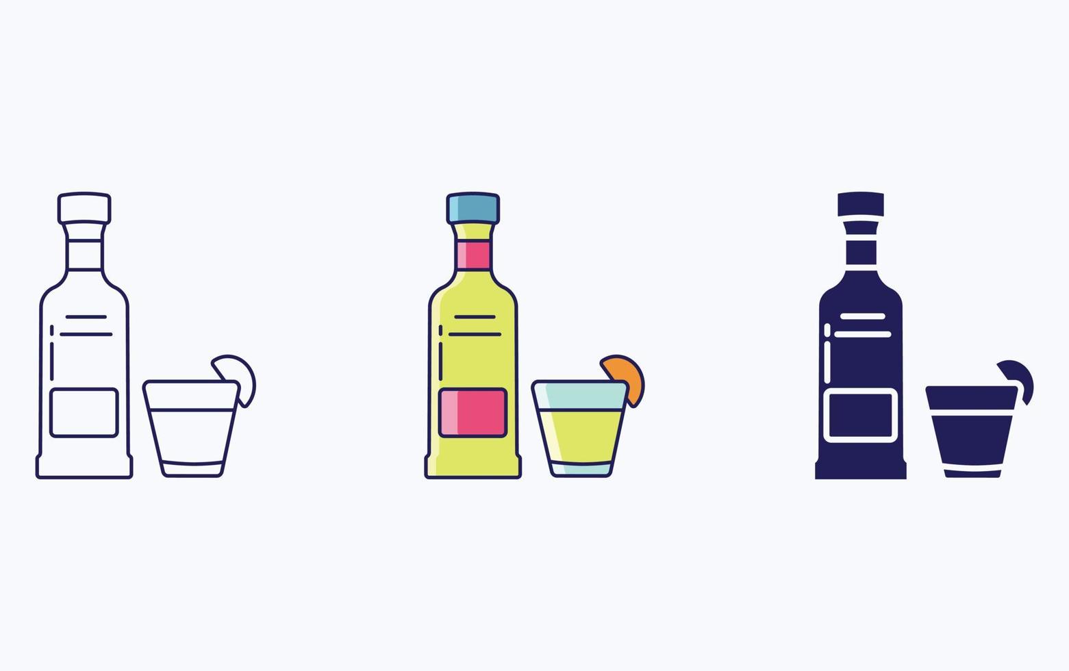 Glass and Bottle illustration icon vector