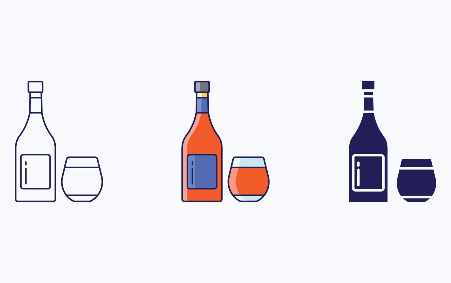 Glass and Bottle illustration icon vector