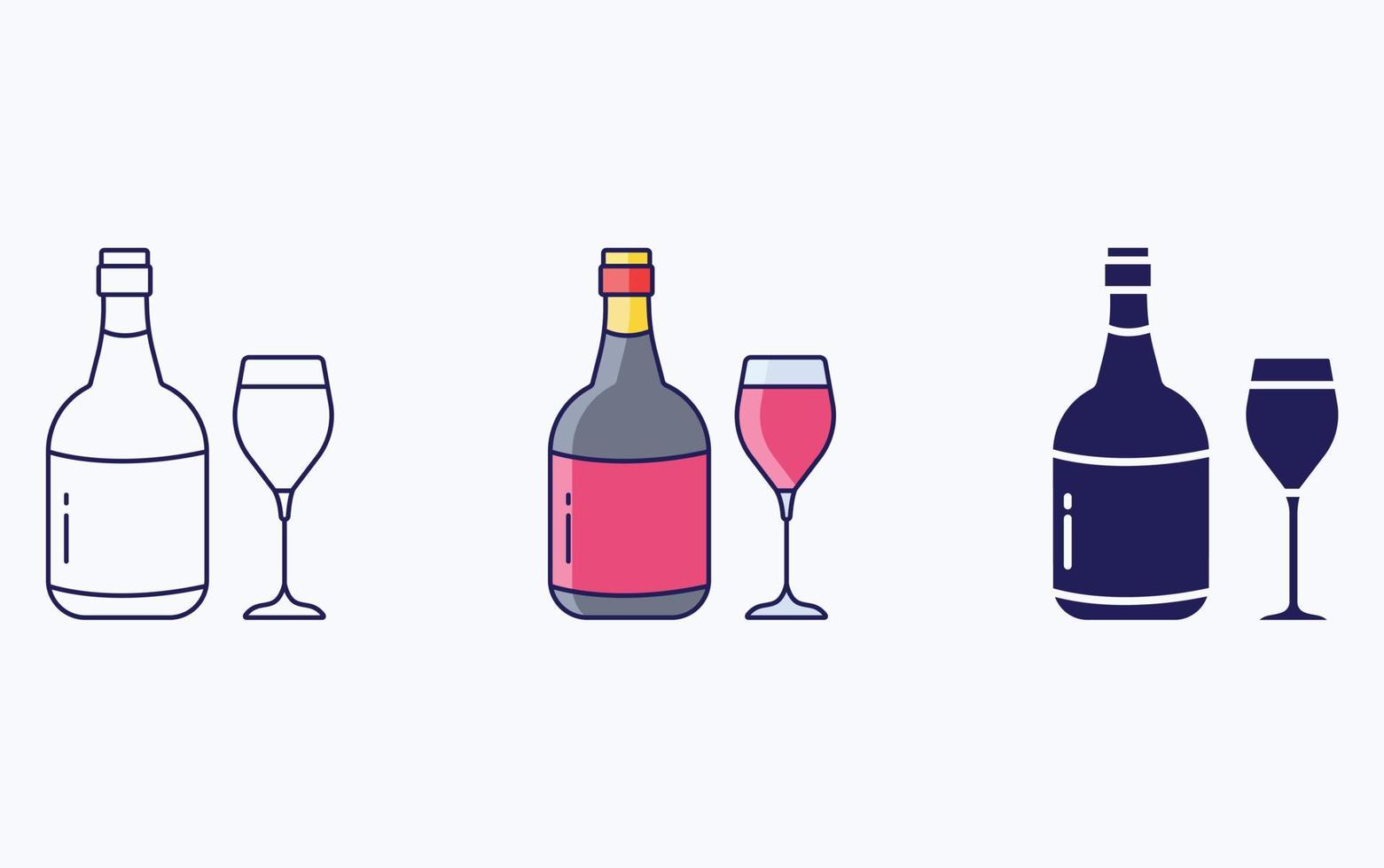 Glass and Bottle illustration icon vector