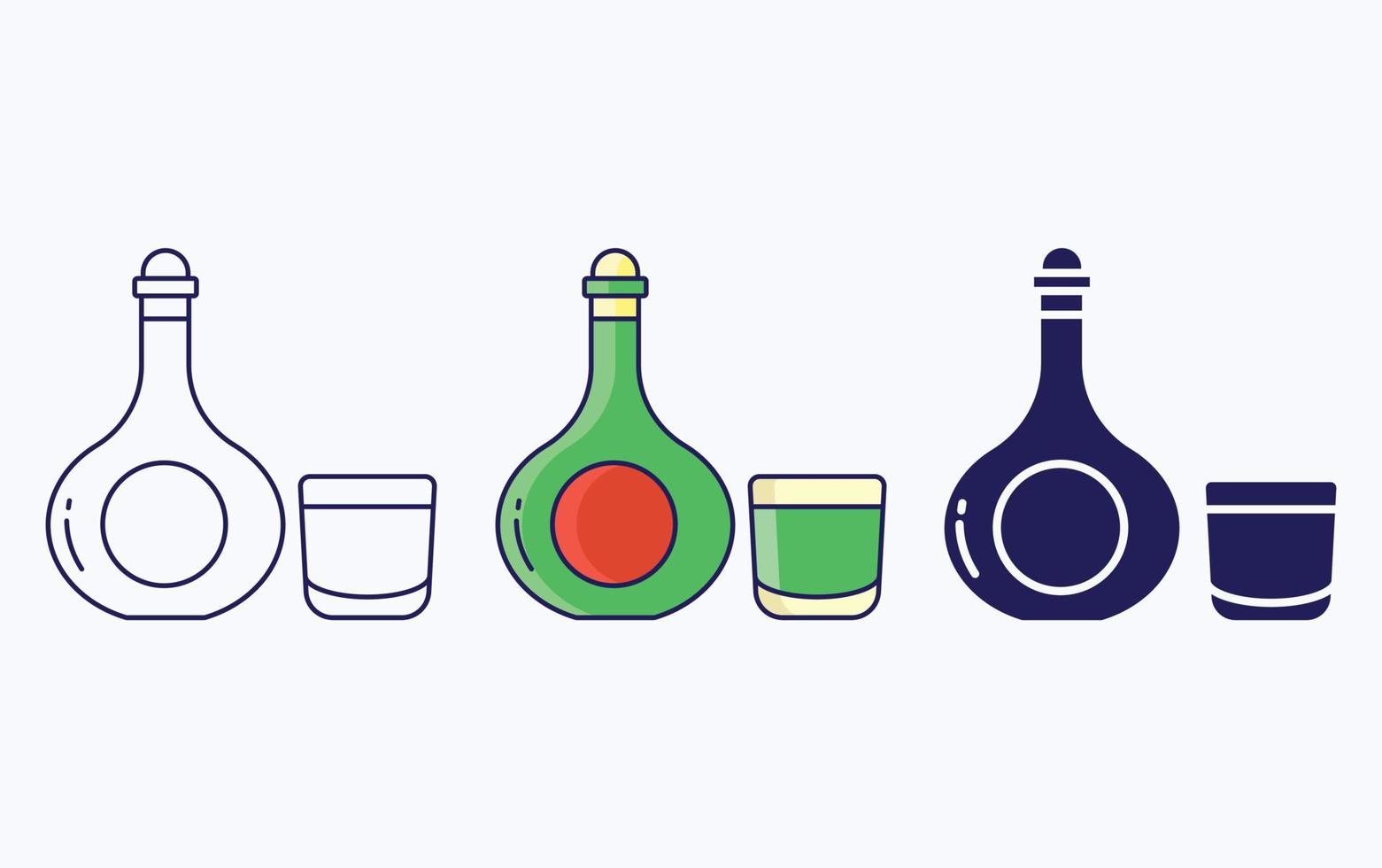 Glass and Bottle illustration icon vector