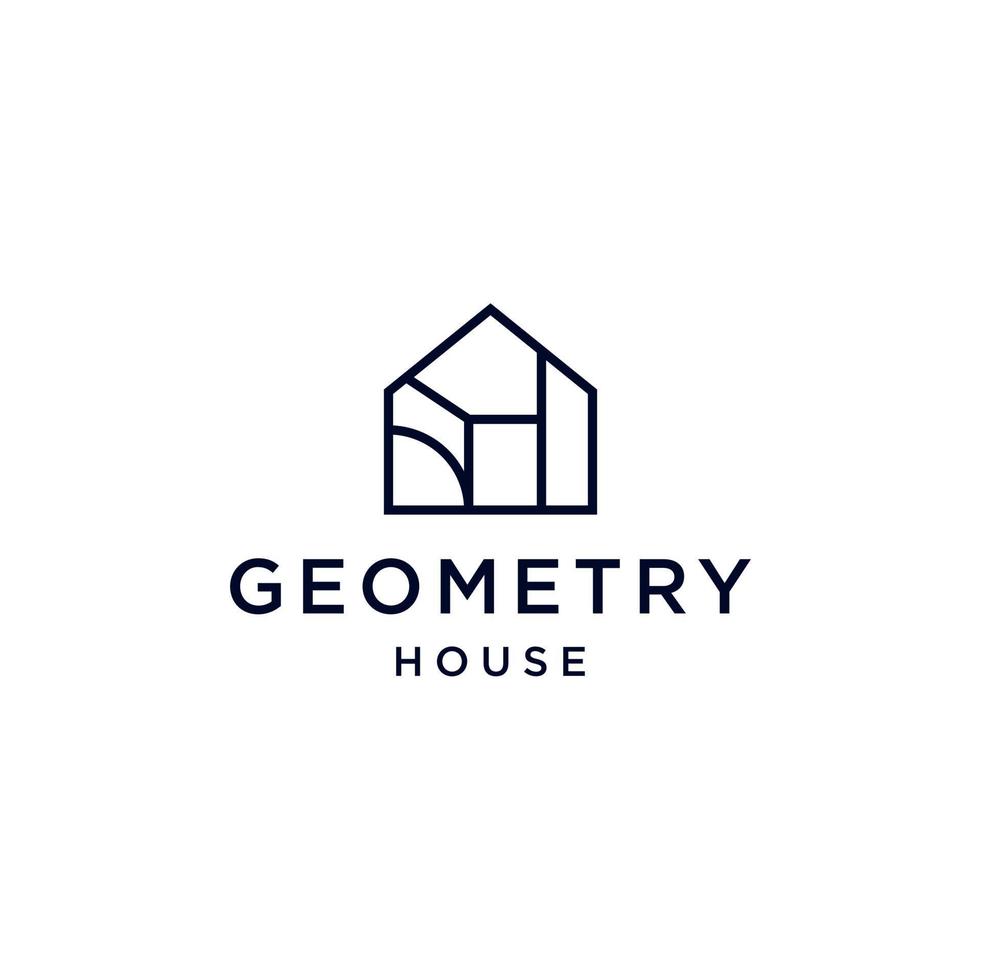 elegant abstract house logo, modern home decor icon with abstract element of geometric shapes vector