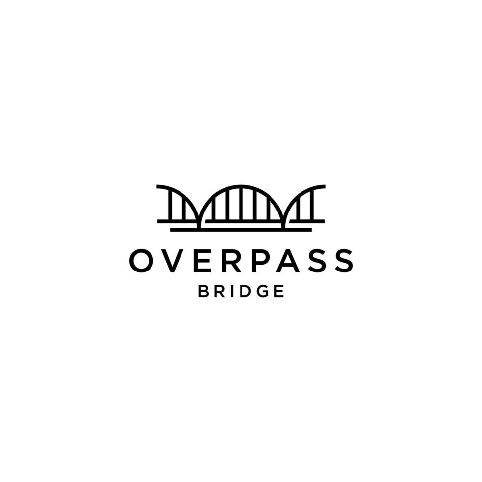 bridge overpass flyover logo vector icon illustration line outline monoline, technology and construction business brand design