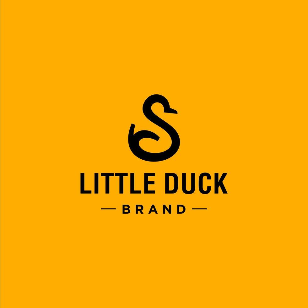 Duck logo icon Line art vector illustration. icon for hunting and tourism. minimal duck outline symbol