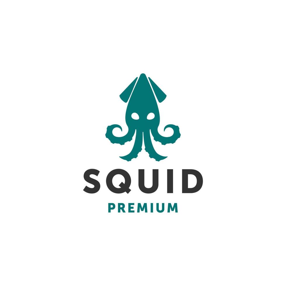 Squid logo. Isolated squid on white background , modern and trendy mascot character style vector illustration