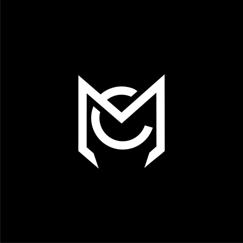 MC M C CM logo logotype icon elegant luxury design , badge logo with monogram line linear outline icon suitable for business brand or law firm vector