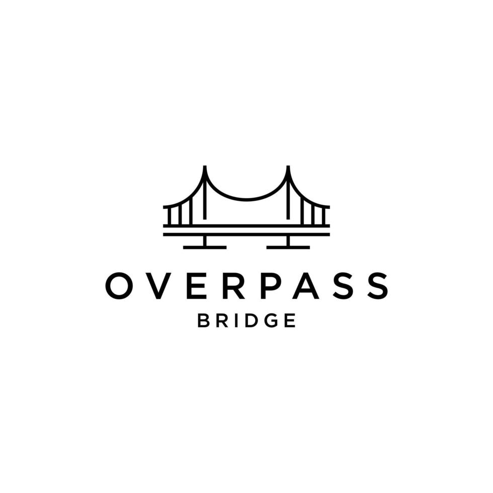 bridge overpass flyover logo vector icon illustration line outline monoline, technology and construction business brand design