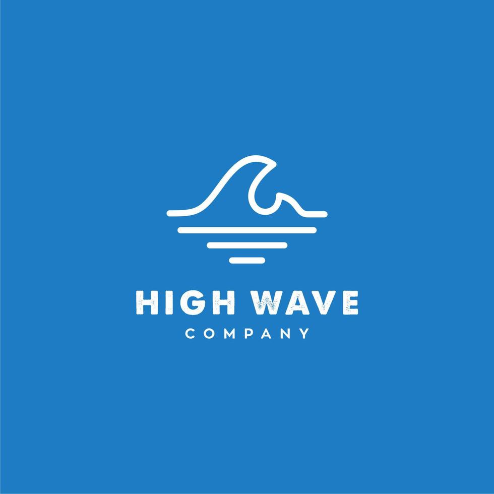 beach waves tide logo icon in trendy linear line outline style illustration vector