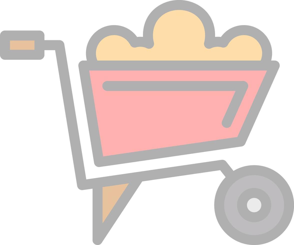 Wheelbarrow Vector Icon Design