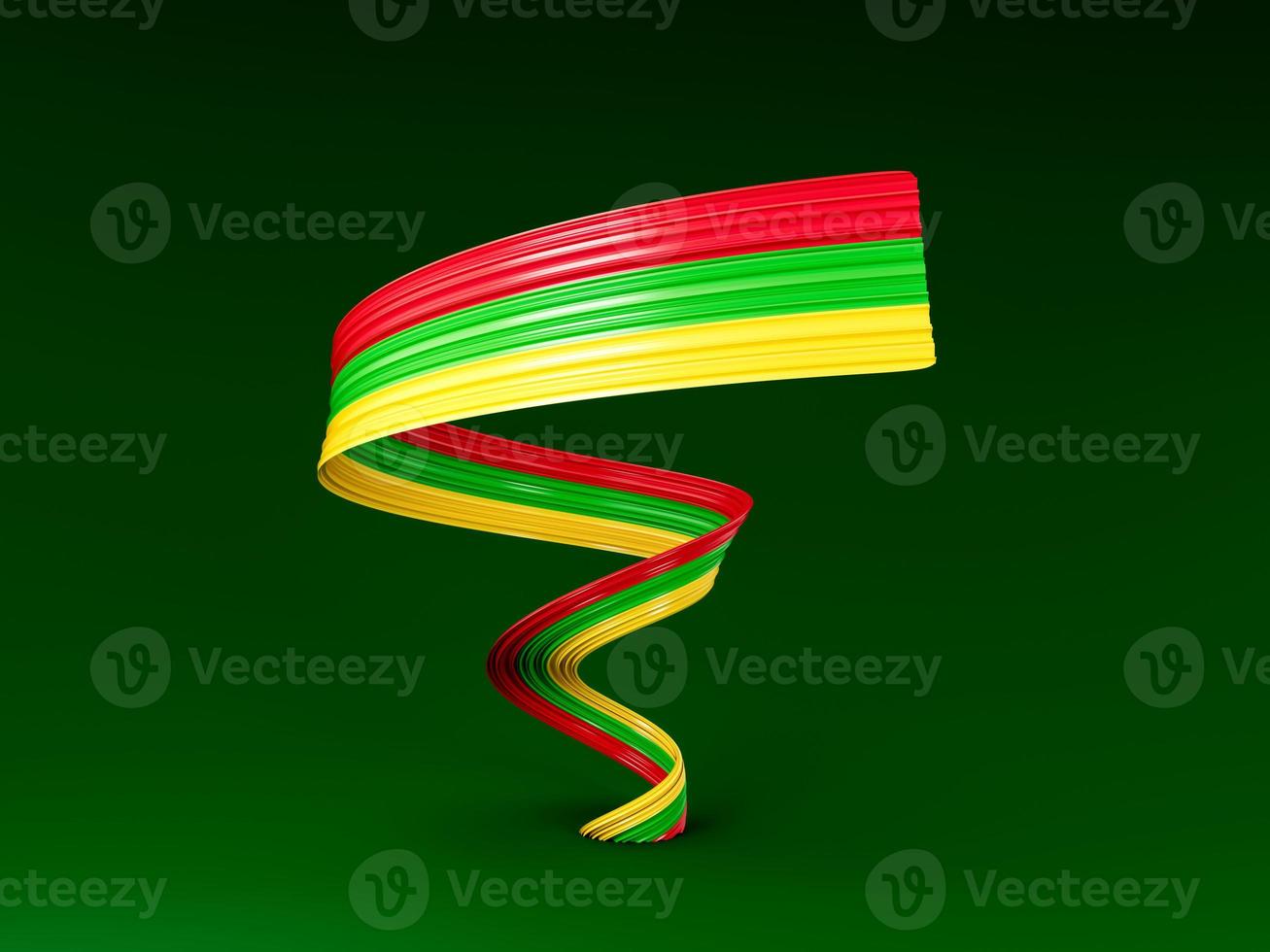 Myanmar Burma flag colors ribbon on isolated background illustration photo