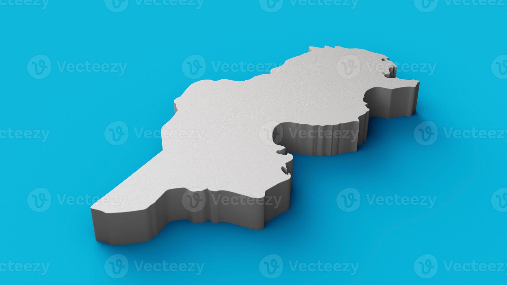 Tunisia 3D map Geography Cartography and topology Blue surface 3D illustration photo