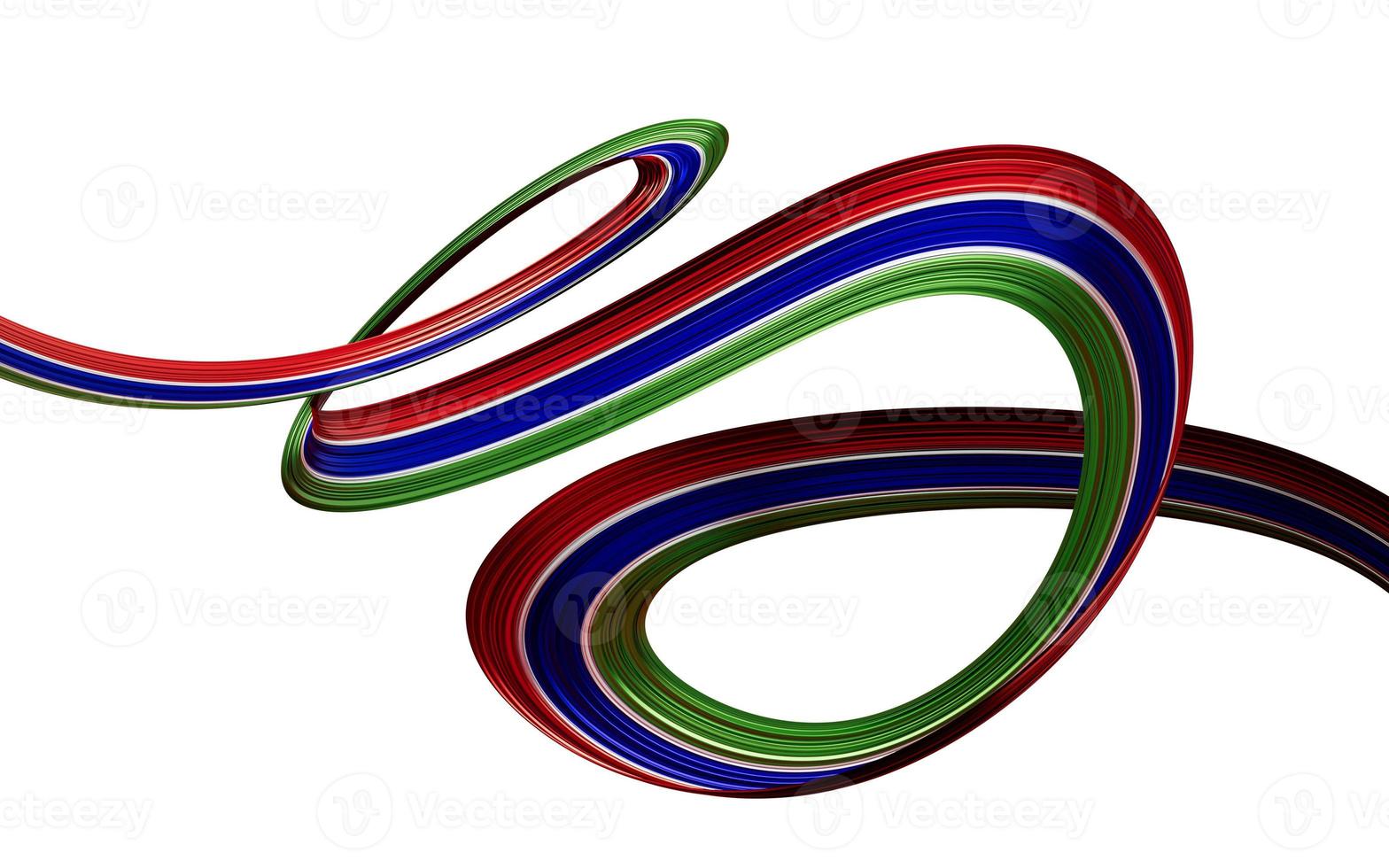 Waving ribbon or banner with flag of Gambia. independence day 3d illustration photo