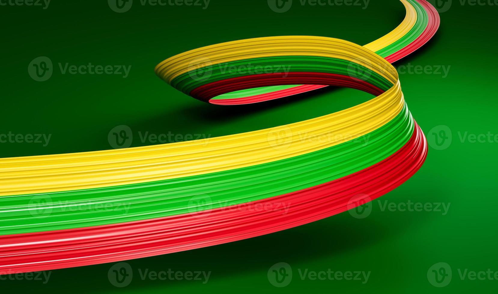 Myanmar Burma flag colors ribbon on isolated background illustration photo