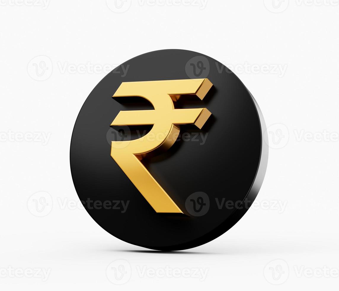 Símbolos de icono de moneda 3d signo rupia india inr ilustración 3d foto