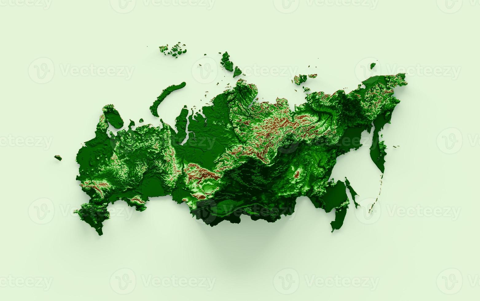 rusia mapa topográfico 3d mapa realista color 3d ilustración foto