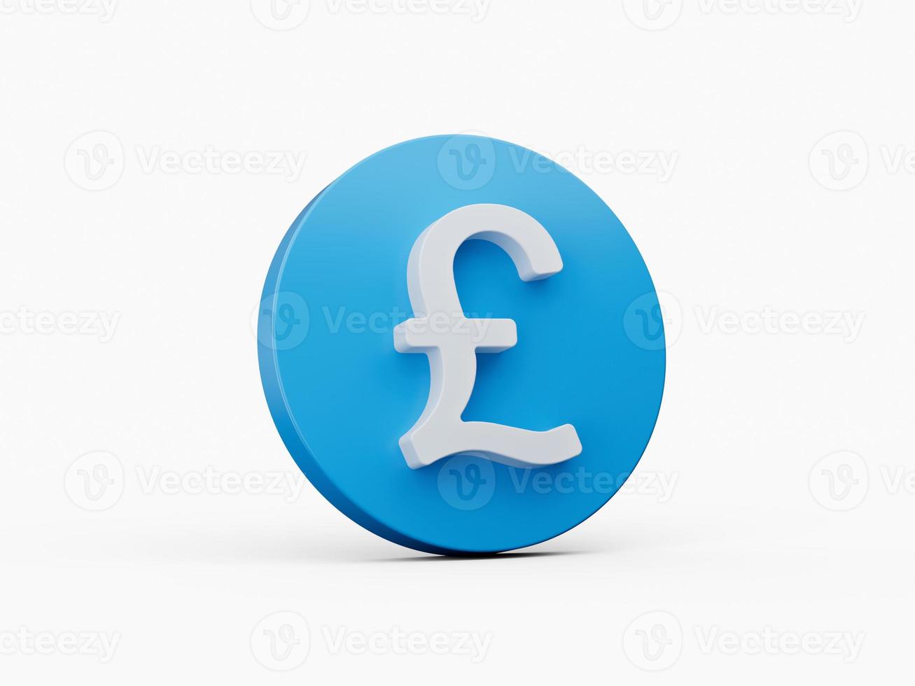 3D Blue Pound Symbol. 3D Illustration photo