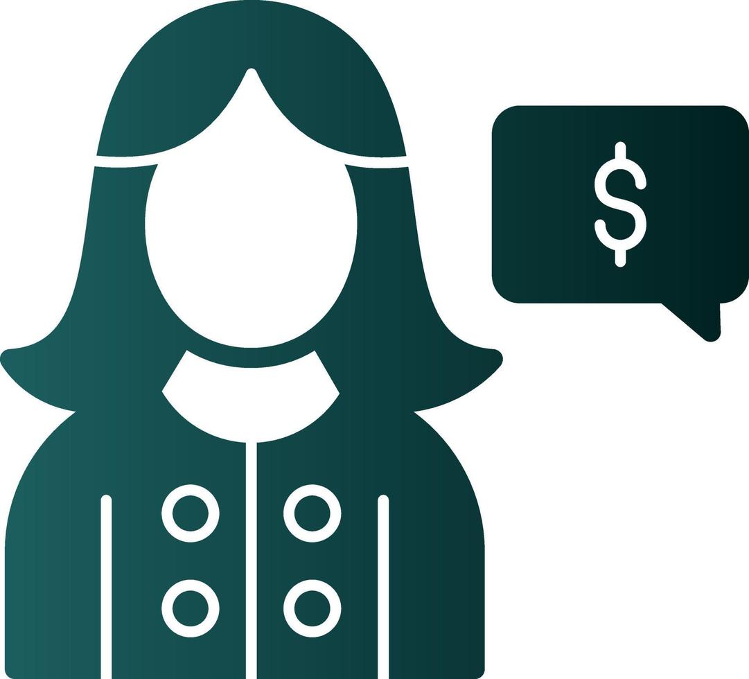 Female Financial Advisor Vector Icon Design