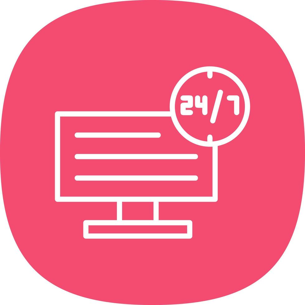 24 7 Monitoring Vector Icon Design