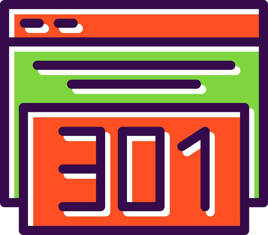 Diseño de icono de vector de redirección 301