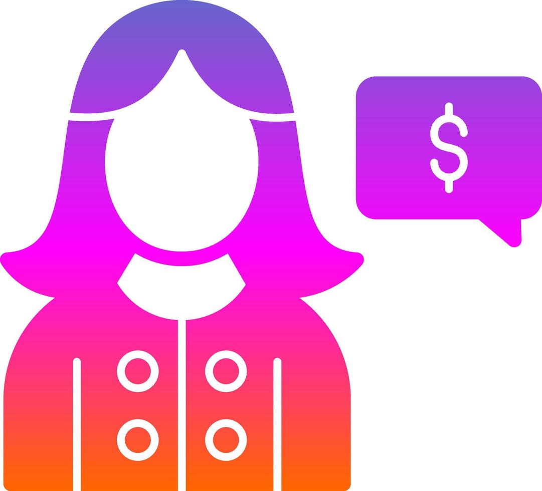 Female Financial Advisor Vector Icon Design