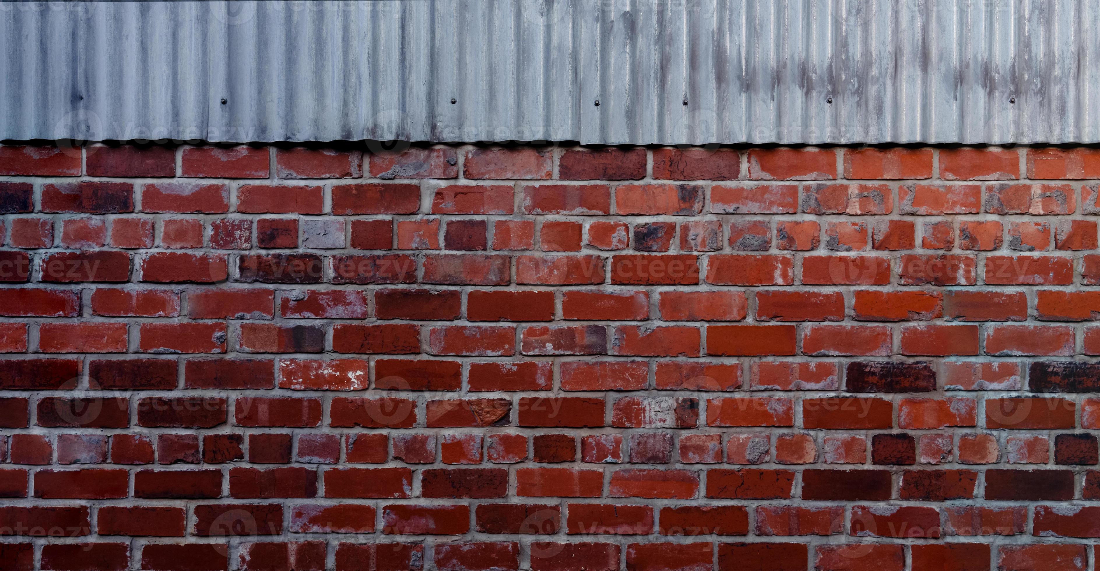 old red brick wall free background texture with grunge bottom half
