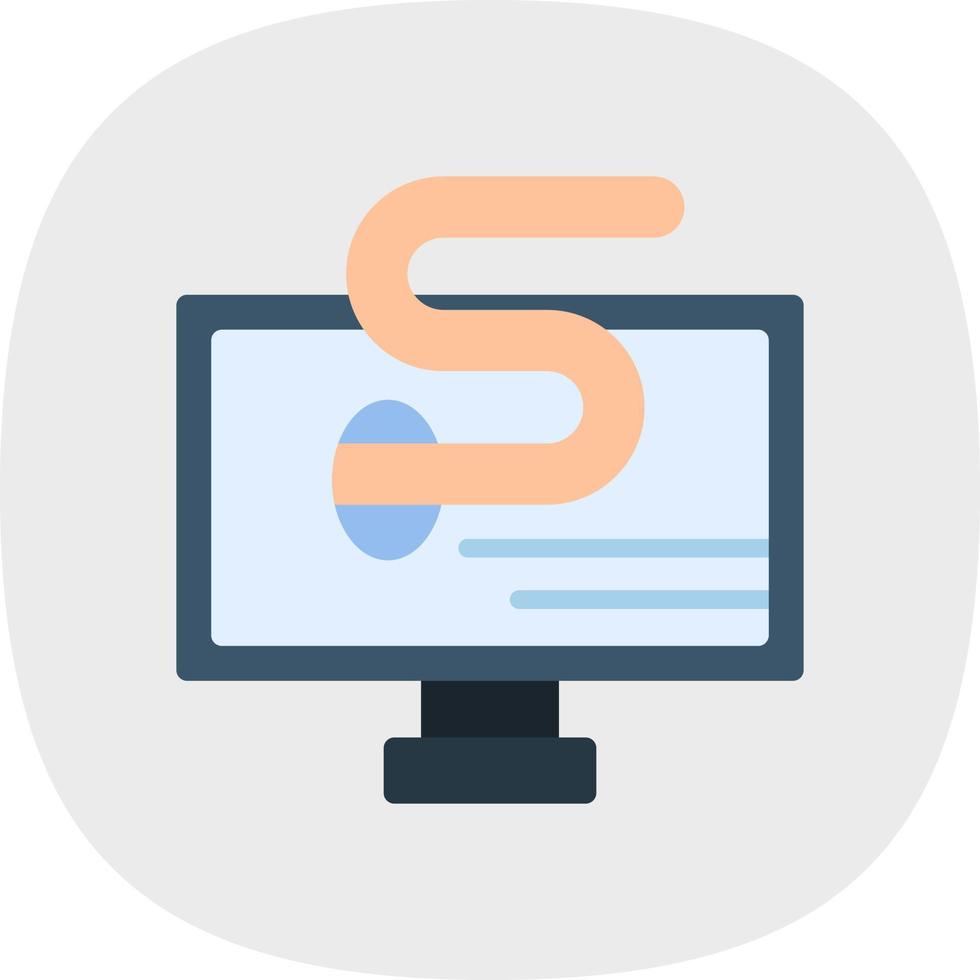Computer Worm Vector Icon Design