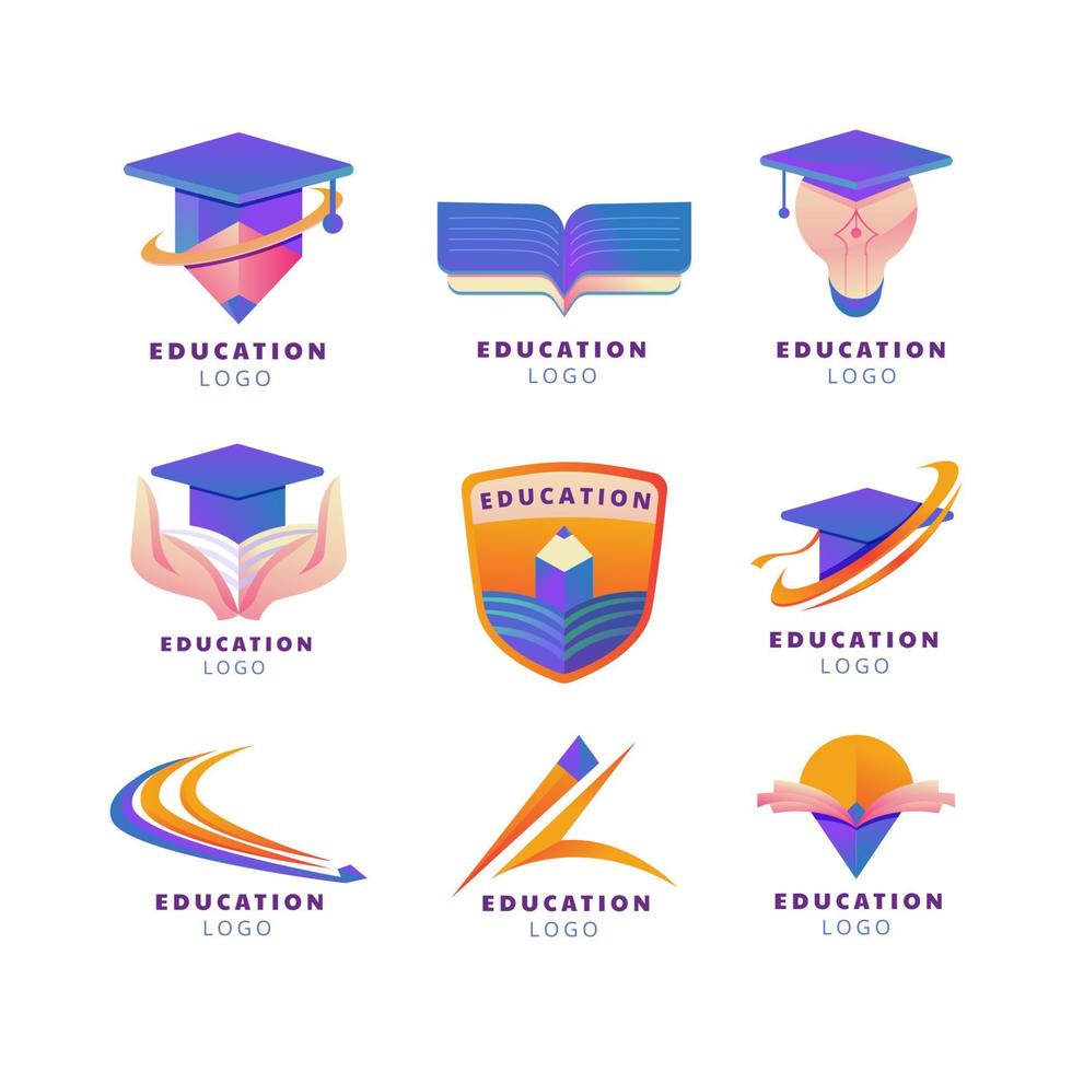 logotipo de educación minimalista simplemente moderno vector