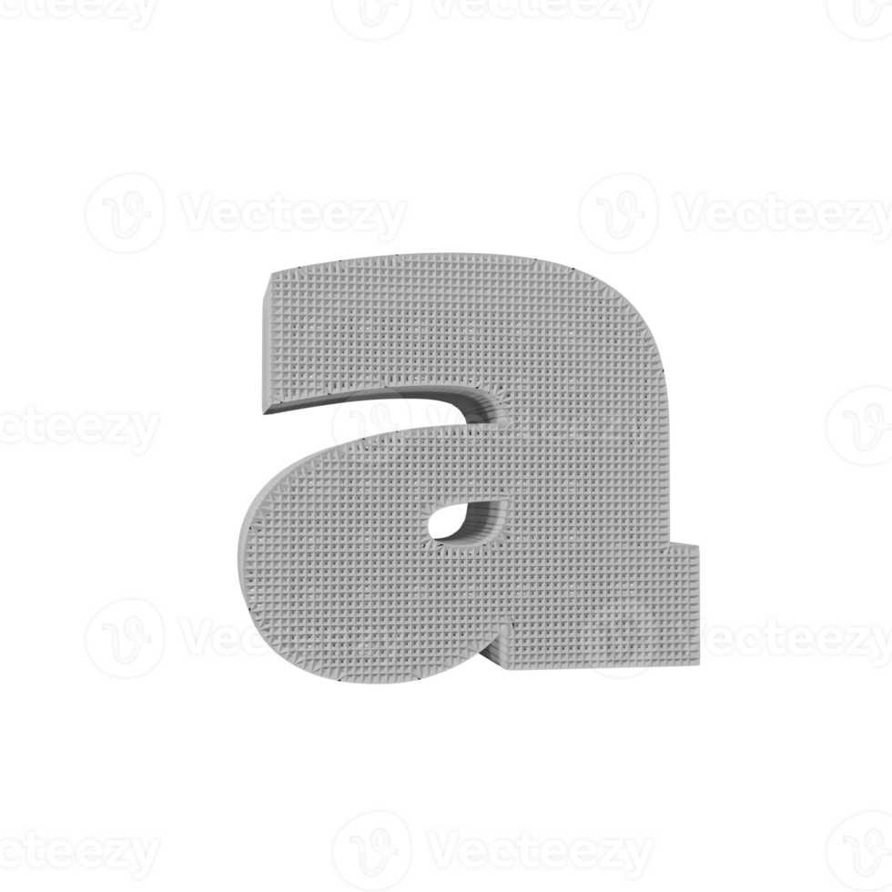 wireframe text effect letter a. 3d render png