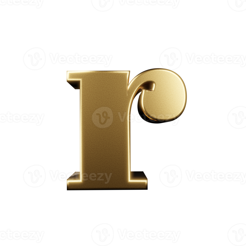 luxury text effect letter r. 3d render png