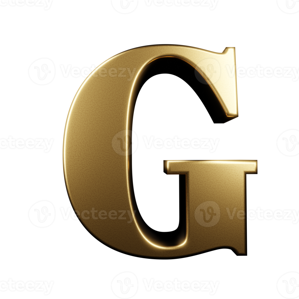 luxus texteffekt buchstabe g. 3D-Rendering png