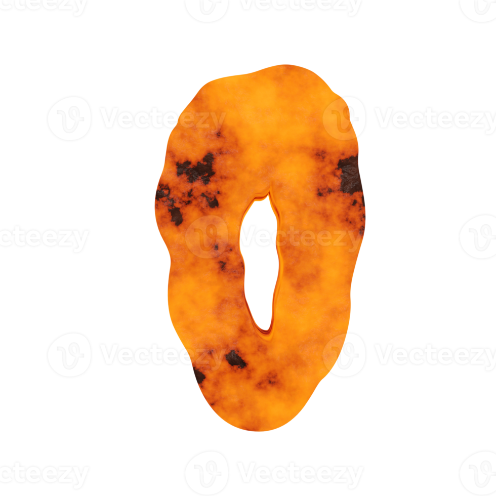 lava text effect number 0. 3d render png